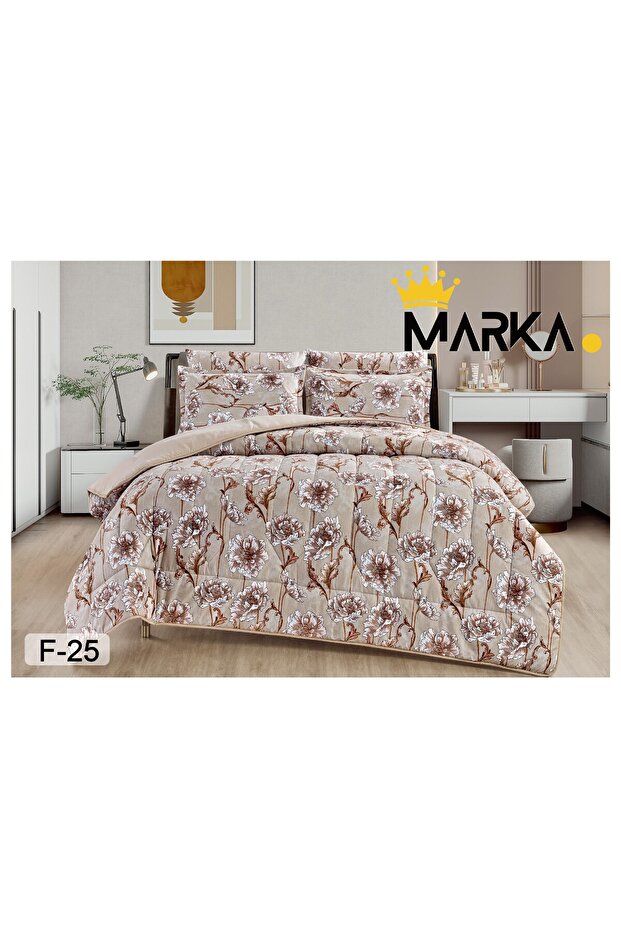 Double bed sheet with a floral pattern, reversible design, to give you a refreshing summer with microfiber materials, size 220*240 cm - 1