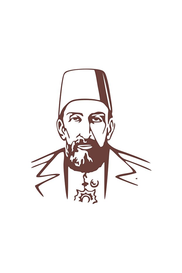 2. ملصق صورة ظلية عبد الحميد مقاس 17 × 17 سم بني