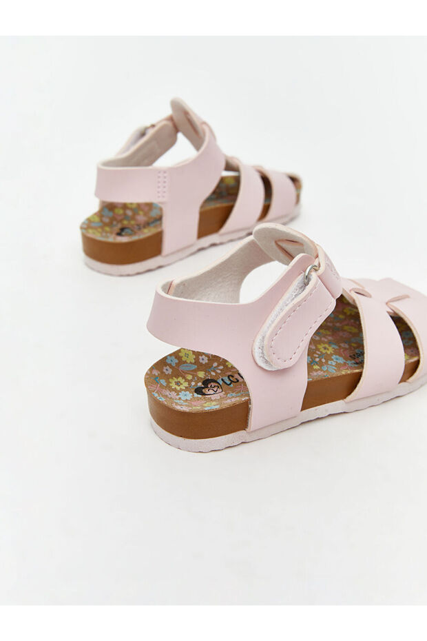 LCW STEPS Pembe Cırt Cırtlı Kız Çocuk Sandalet - 5
