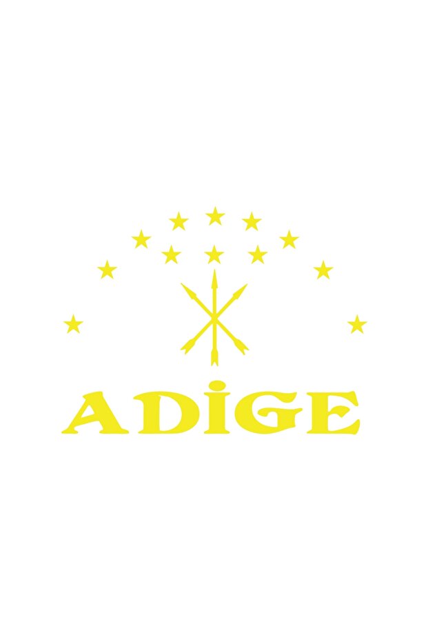 ملصق علم الشيشاني Adige مقاس 17 × 17 سم أصفر