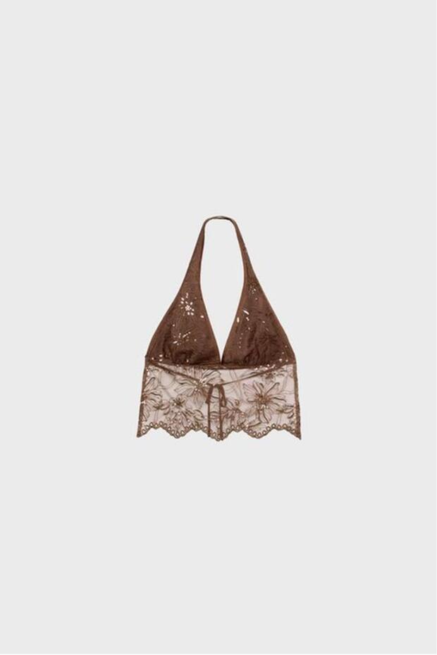 Parlak İşlemeli Halter Üst - 6