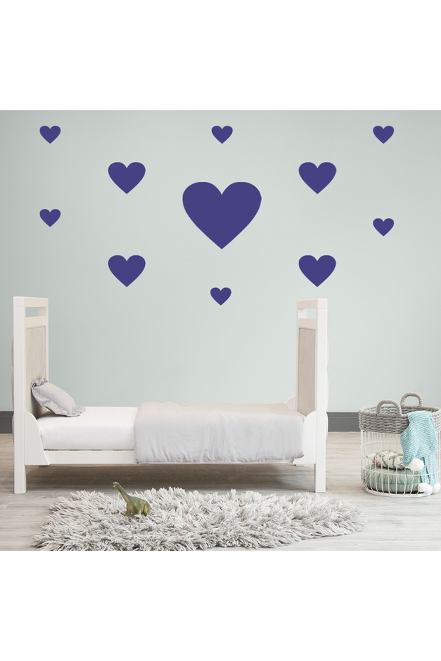 Various Sizes Heart Shaped Wall Sticker Set - 97 Pieces