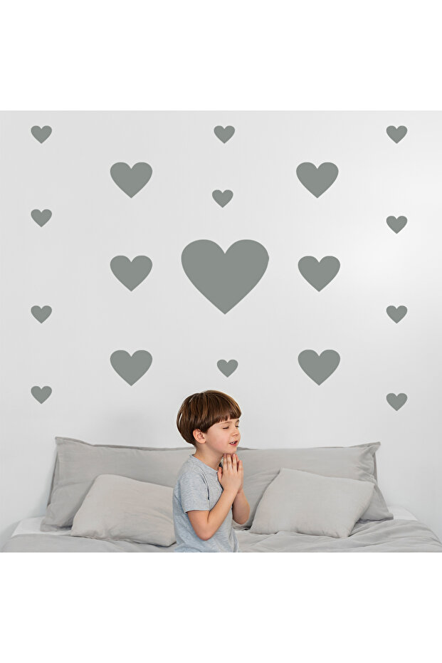 Various Sizes Heart Shaped Wall Sticker Set - 97 Pieces