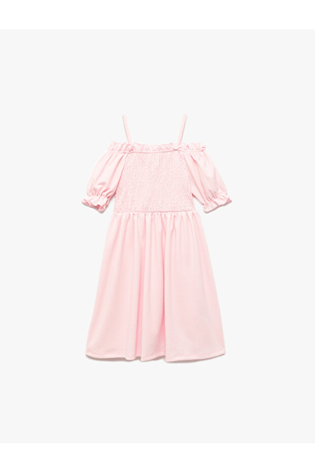 Midi Length Wrap Short Sleeve Off Shoulder Gipeli Dress