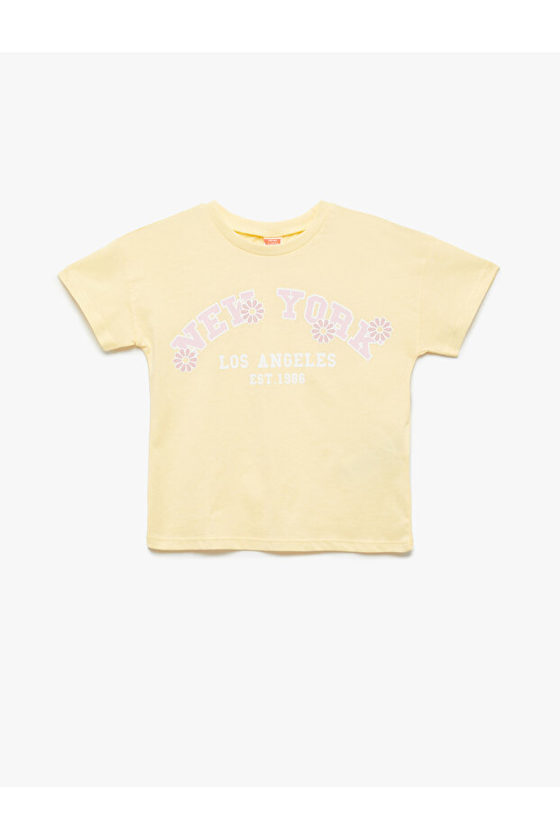 Short Sleeve Cotton Crew Neck Printed T-Shirt
