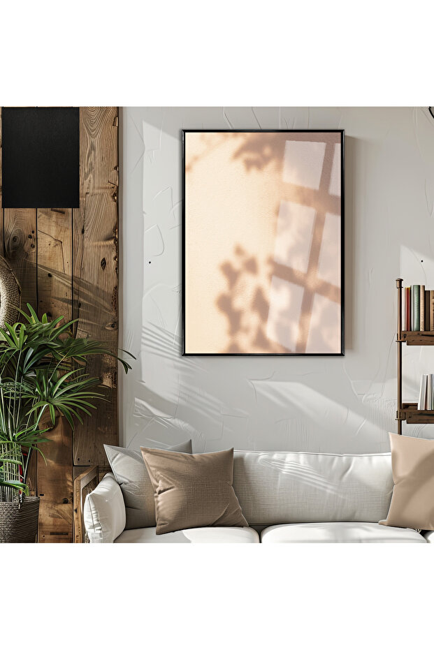 Amazing | Leaf Branch Shadow Model 01 | Framed Tempered Glass Table Single Vertical