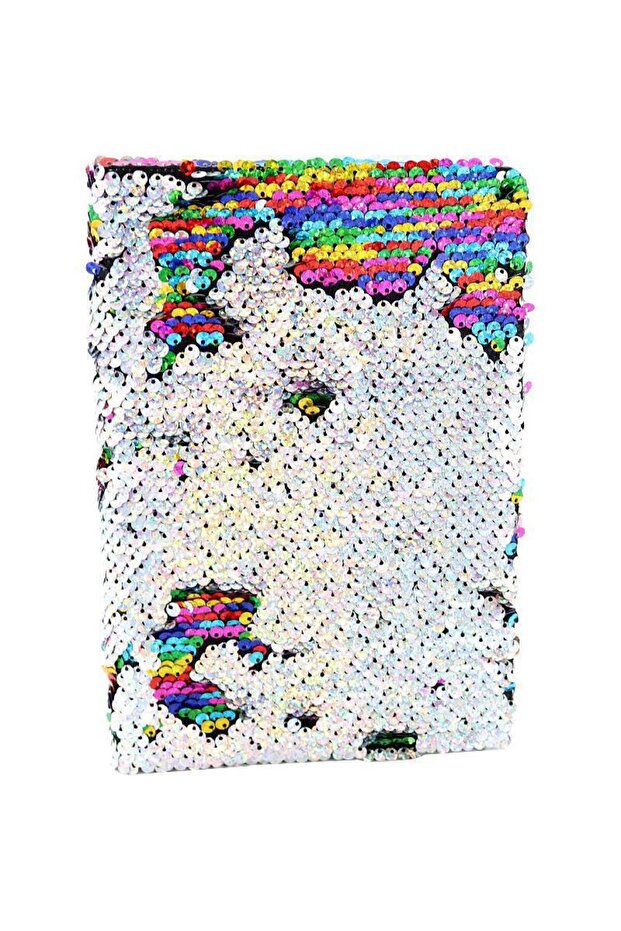 Notebook Unicorn Sequins A5 96 Sheets Lined Silver/Rainbow - 1