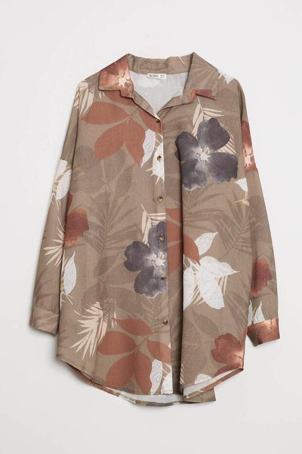 Patterned Sleek Khaki Women's Set M38110-2Y5