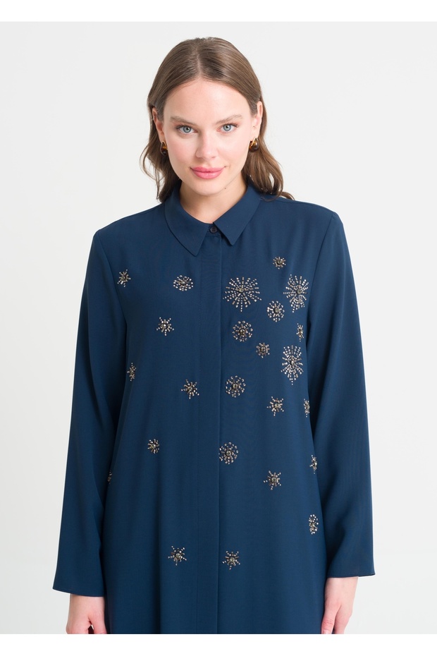 İşlemeli Kemerli Pardesü - 6