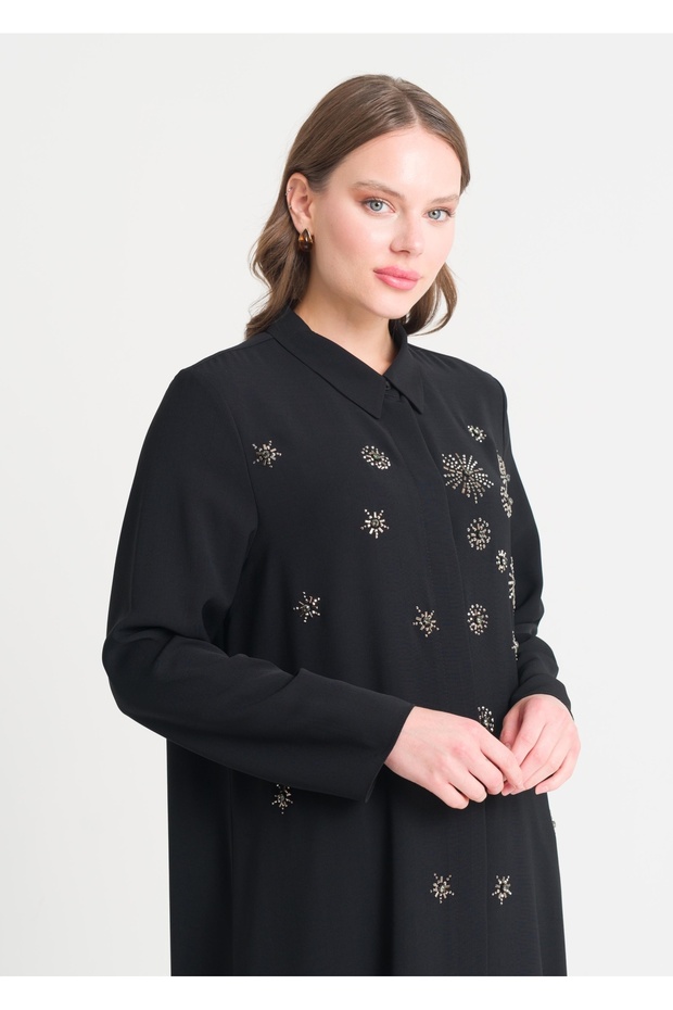 İşlemeli Kemerli Pardesü - 7