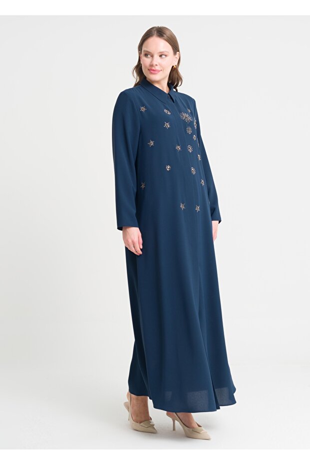 İşlemeli Kemerli Pardesü - 1