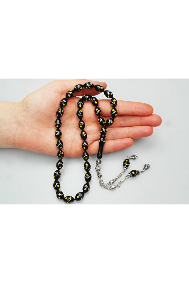 مسبحة صلاة واحدة متعرجة من الأرز الأصفر - 4