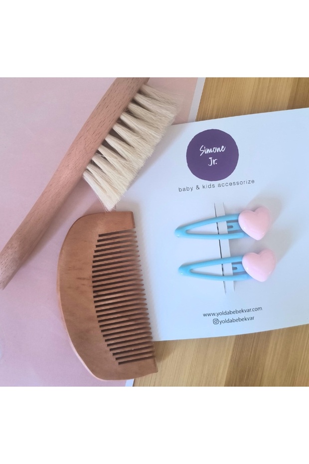 Pastel Heart Double Hair Clip – with Colorful Options - 1