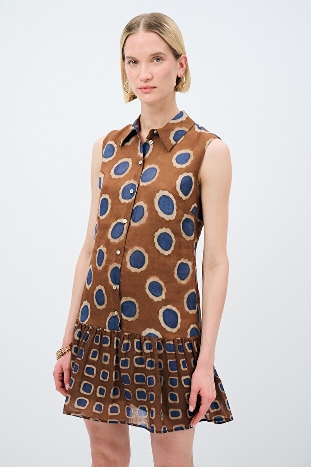 Büzgülü Mini Elbise - 1