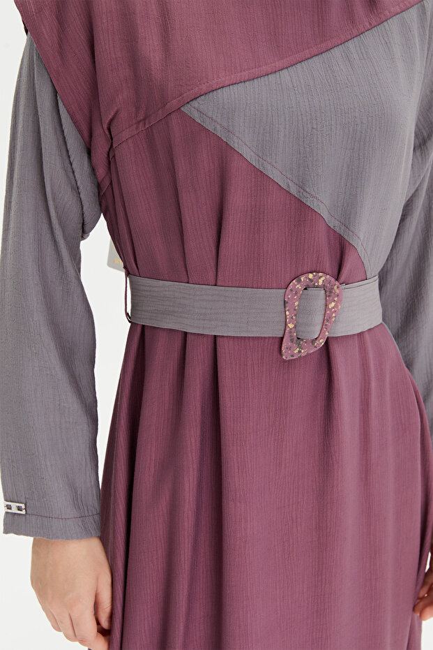 Çift Renkli Elbise - 6