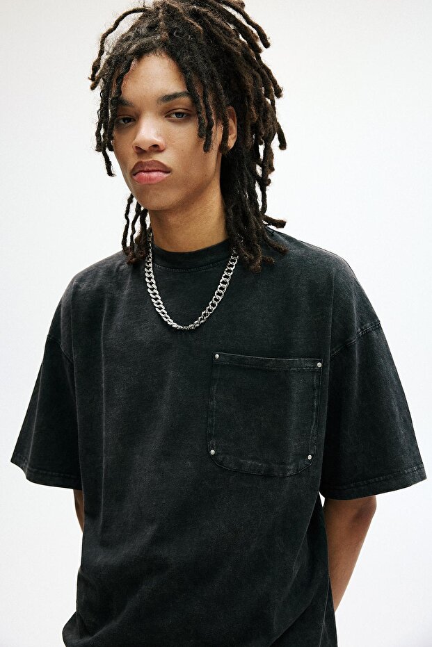 Yıkama efektli STWD tişört - 4