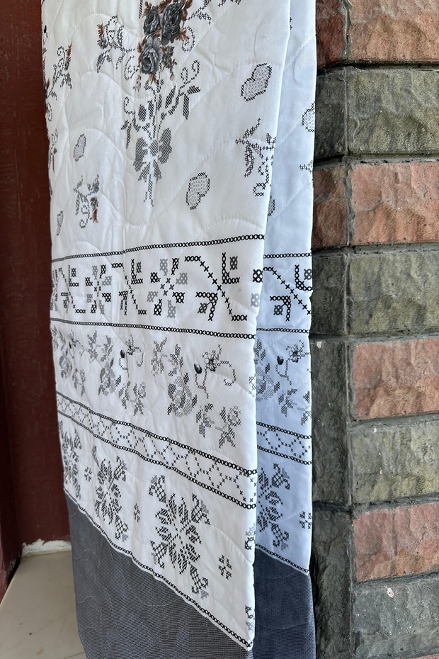 بيكيه مزدوج متعدد الأغراض، بيكيه صيفي، بيكيه منقوش، مفرش سرير (195x220 سم) - 2