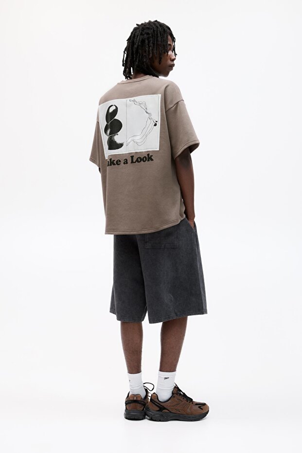 Kısa kollu interlok sweatshirt - 3