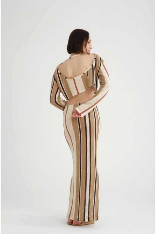 Örme Desenli Transparan Kimono Bohem TEK ETEK - 2