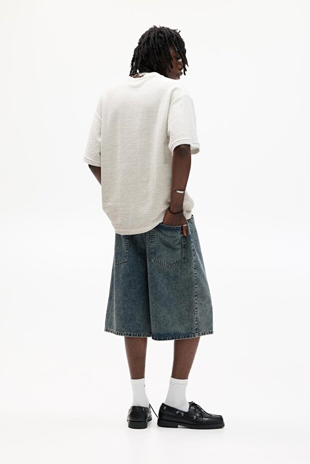 Rustik çizgili t-shirt - 4