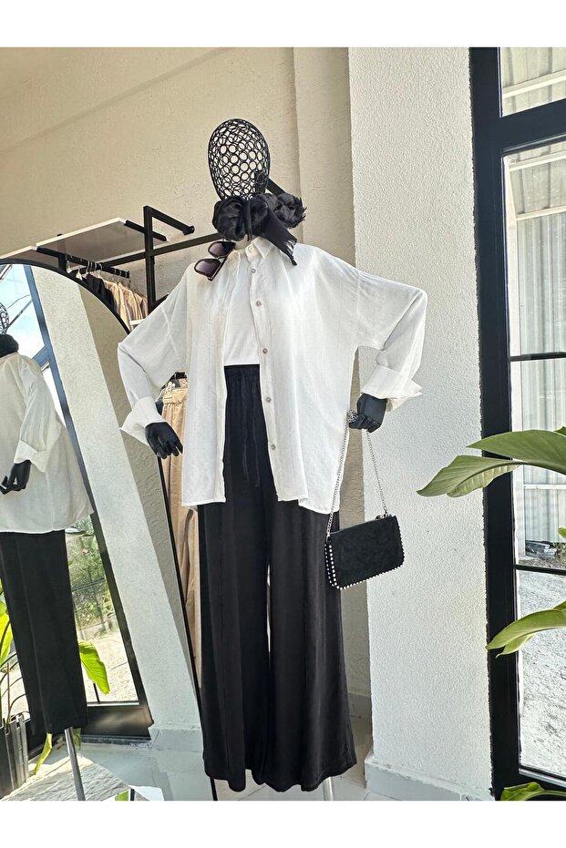 Sim Şerit Gömlek Beyaz - 4