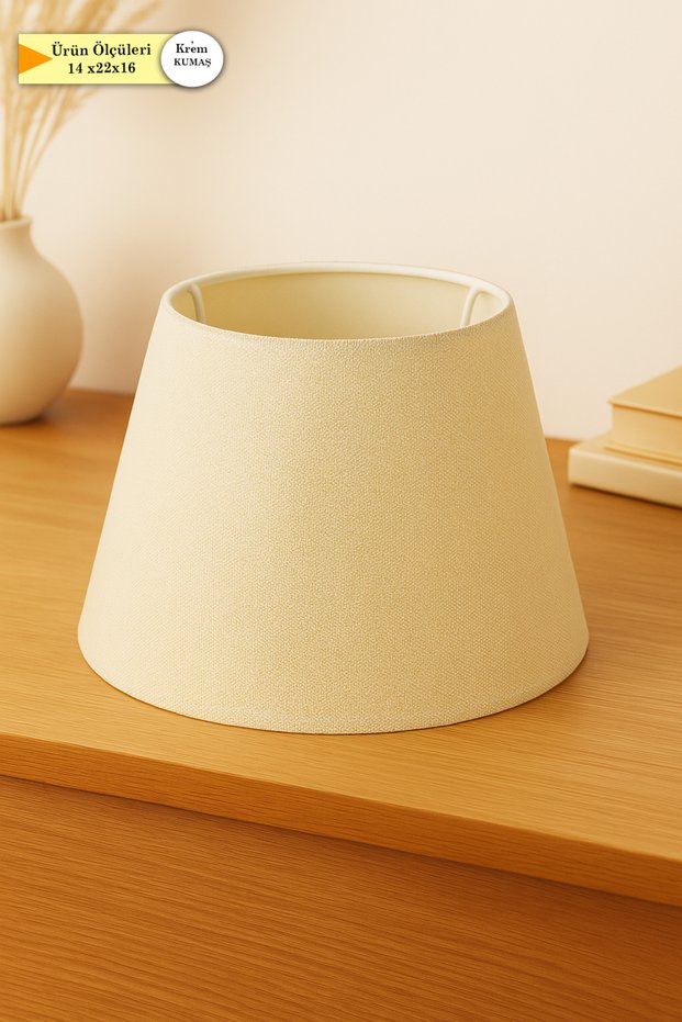 Krem Abajur Başlığı 22 cm T20