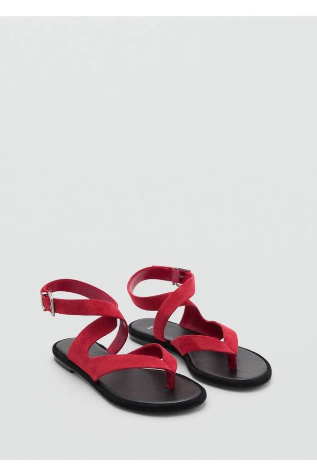 Bantlı süet sandalet - 1
