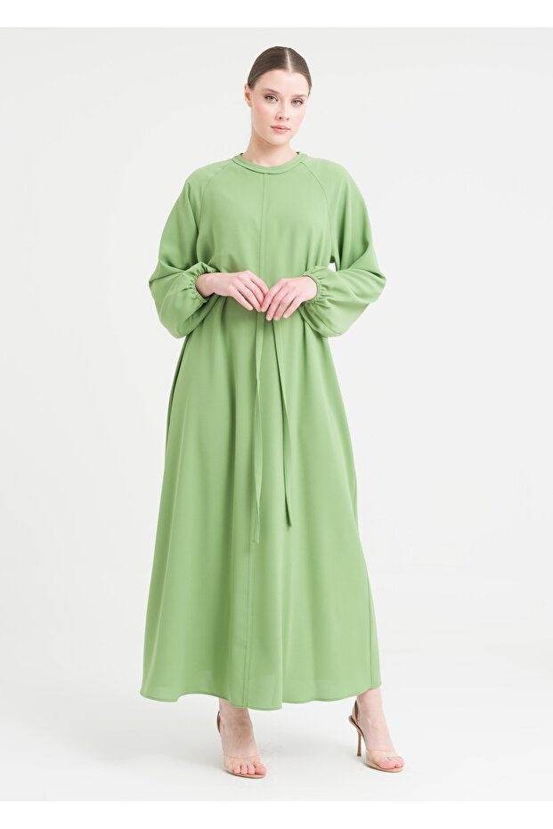 Reglan Kol Kemerli Elbise - 4