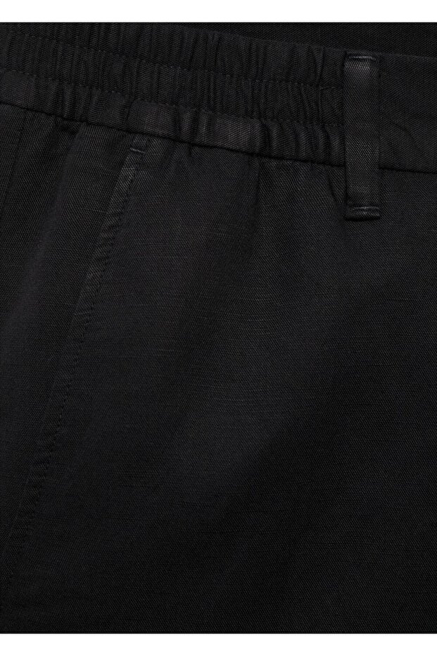 Keten karışımlı elastik bel bermudalar - 8