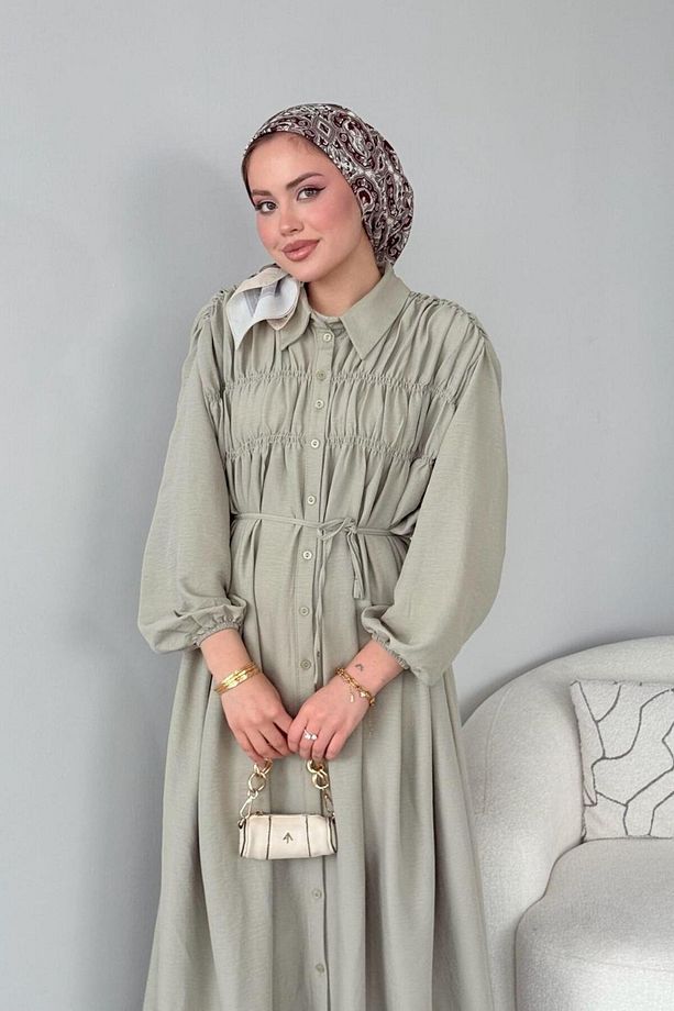 Semiz Gipeli Elbise Mint - 3