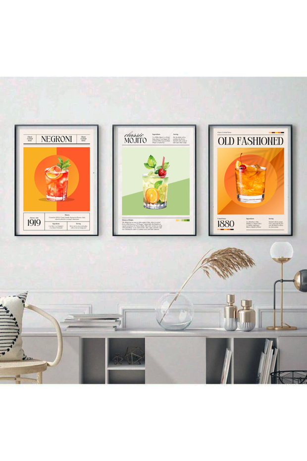 3 lü Kokteyl Poster - 1