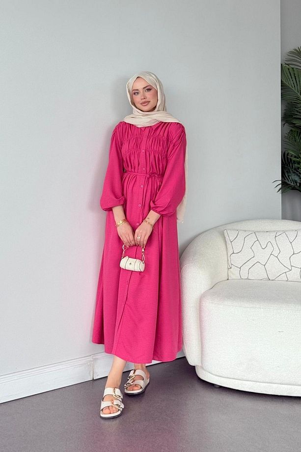 Semiz Gipeli Elbise Pembe - 3