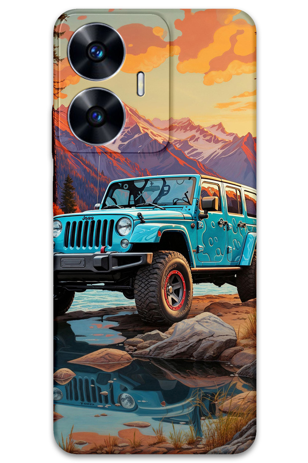 Realme C55 Compatible Car Pattern Phone Case + Screen Protector - 5758