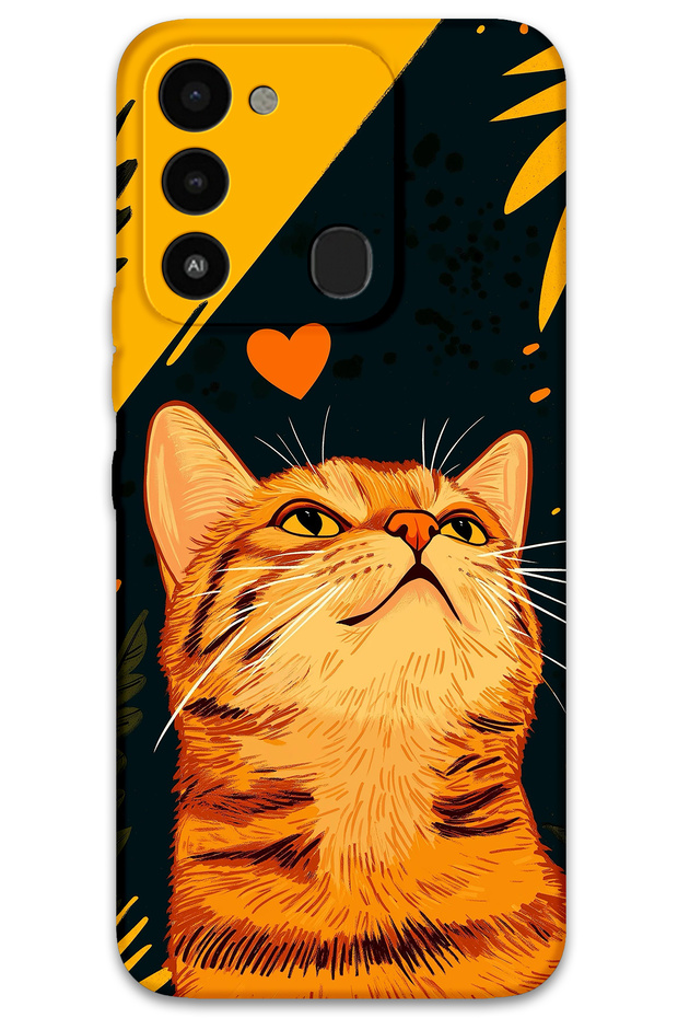 Tecno Spark 8C Compatible Cat Pattern Phone Case + Screen Protector - 5783
