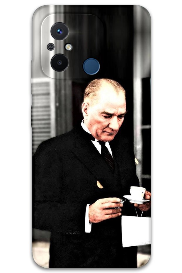Xiaomi Redmi 12C Compatible Ataturk Pattern Phone Case + Screen Protector - 5850