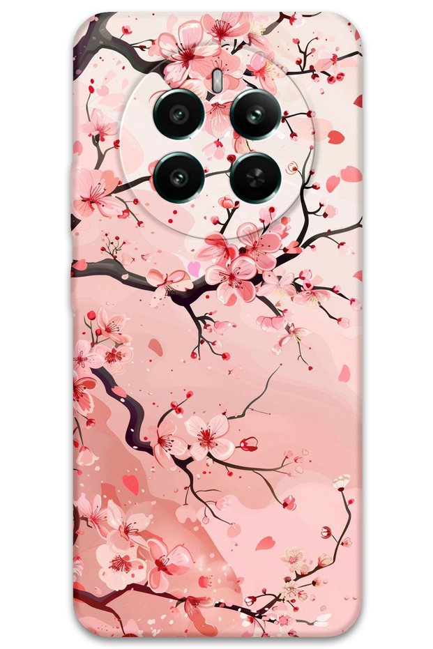 Realme 12 Pro Plus Compatible Flower Pattern Phone Case + Screen Protector - 5805