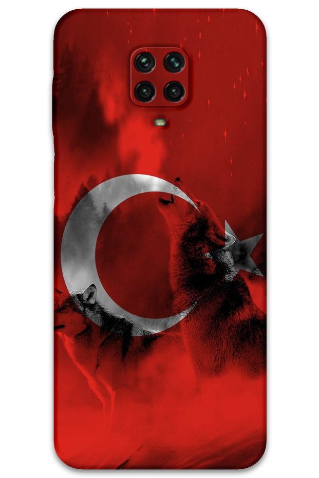 Xiaomi Redmi Note 9S Compatible Turkish Flag Patterned Phone Case + Screen Protector - 5854