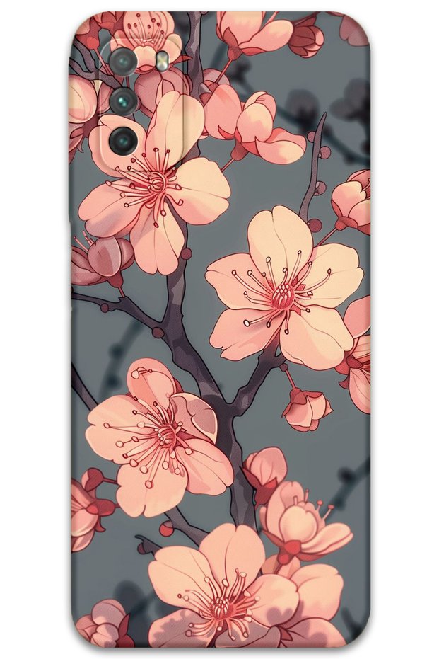 Poco M3 Compatible Flower Pattern Phone Case + Screen Protector - 5801