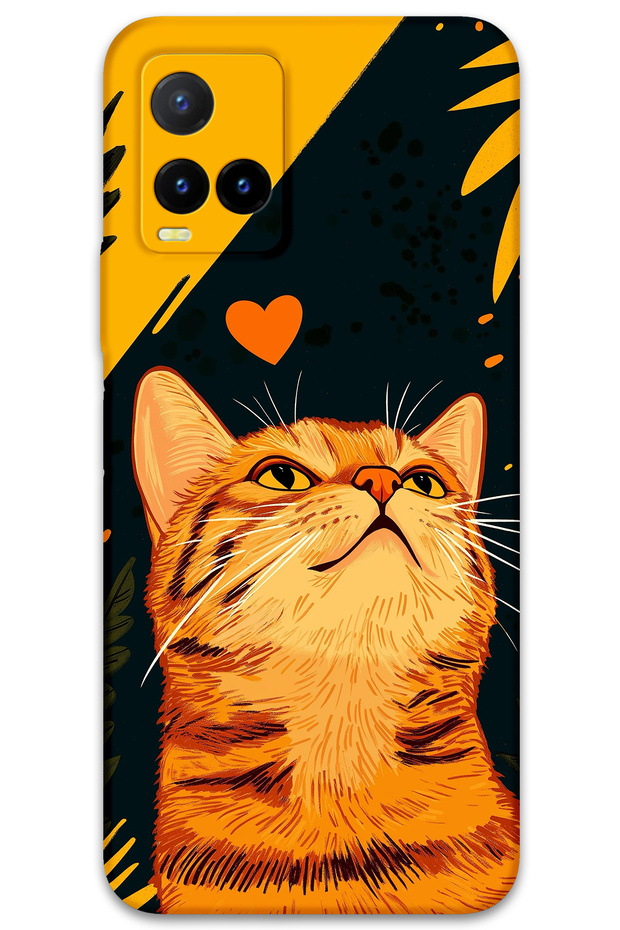 Vivo Y33S Compatible Cat Pattern Phone Case + Screen Protector - 5783