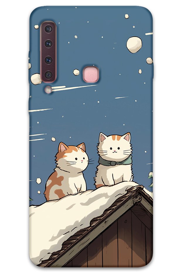 Galaxy A9 2018 Compatible Cat Pattern Phone Case + Screen Protector - 5780