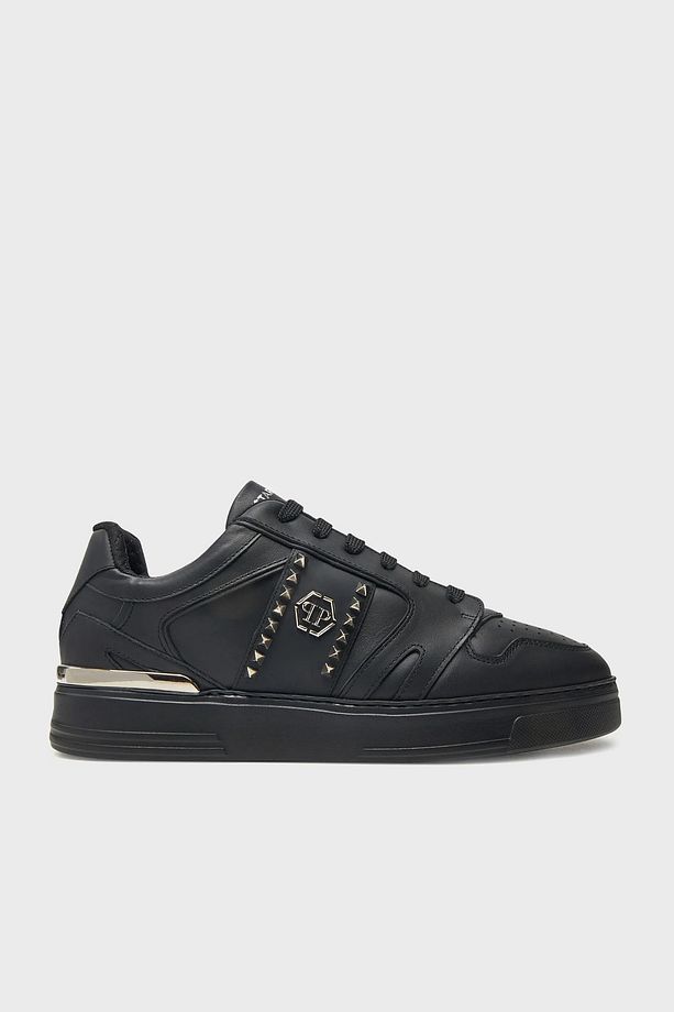 Logolu Hakiki Deri Zımba Detaylı Kalın Taban Sneaker Ayakkabı Erkek AYAKKABI USC0658 P - 1