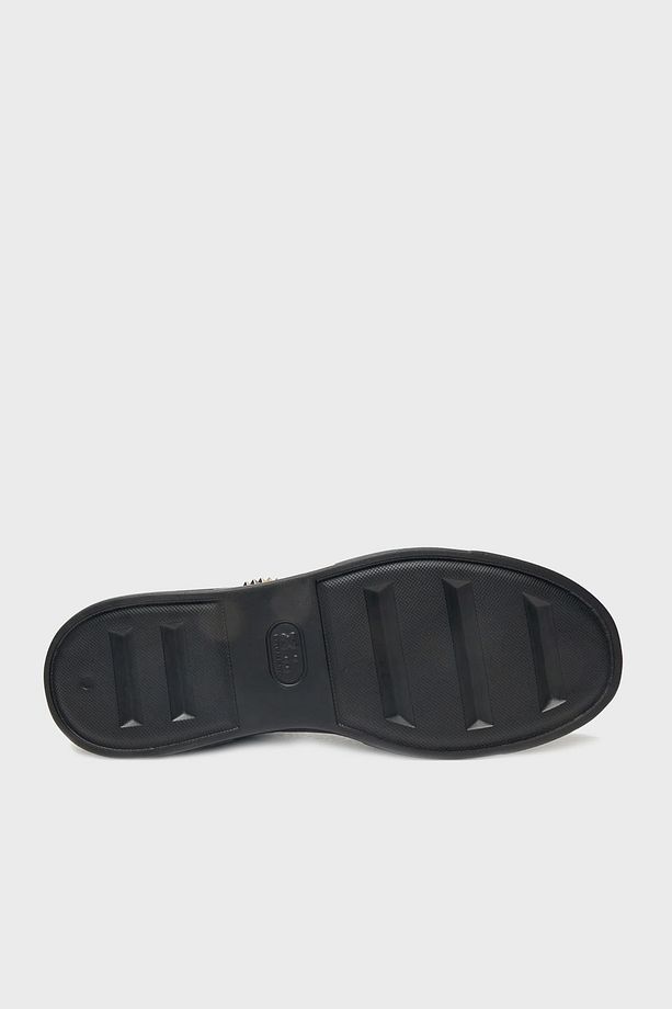 Logolu Hakiki Deri Zımba Detaylı Kalın Taban Sneaker Ayakkabı Erkek AYAKKABI USC0658 P - 6