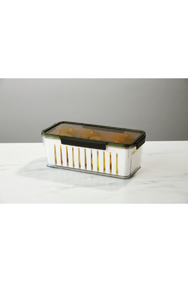 Rectangular Refrigerator Storage Container White and Black - 2