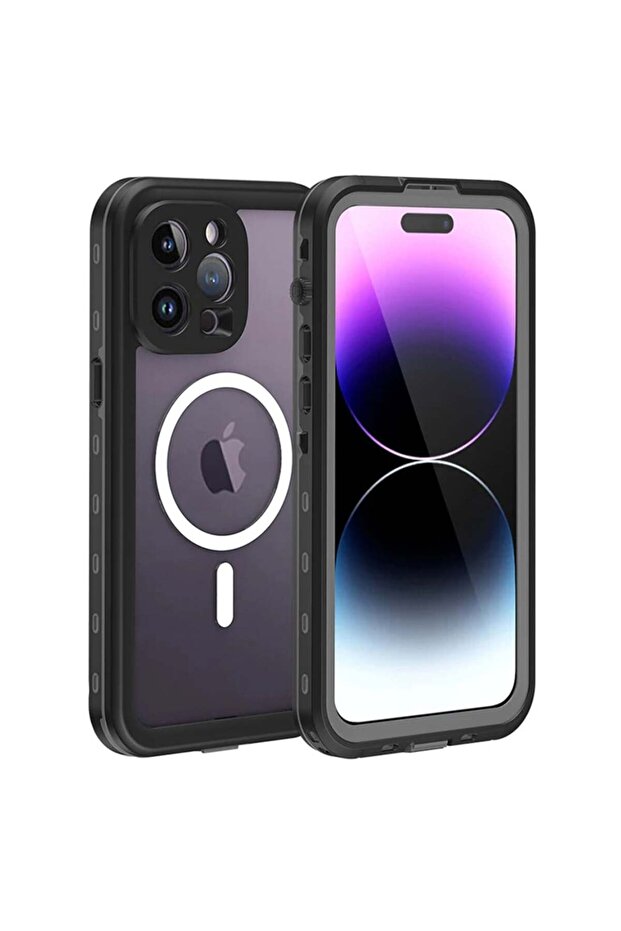 Case for iPhone 14 Pro Max - ShellBox Waterproof IP68 Case - Black - 2