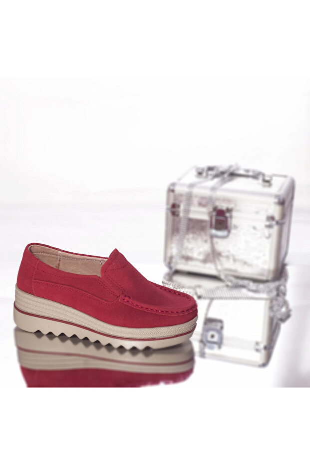 Khadye platform shoes, red suede, 41 - 3
