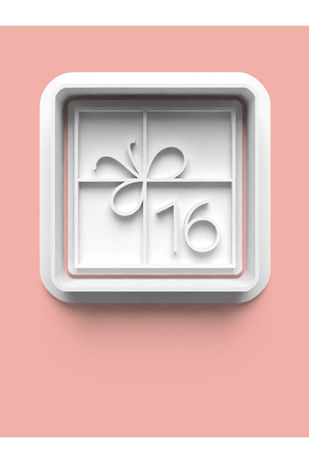 Checkered Number 16 Figure Cookie Mold and Sugar Dough Mold - Sixteen Numbers