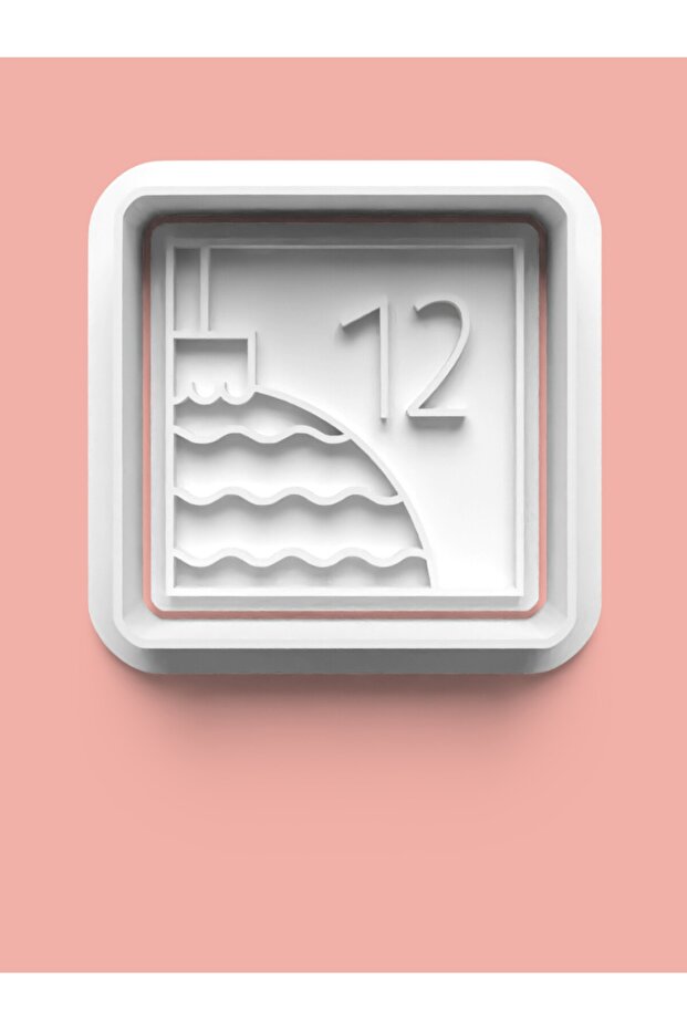 Checkered Number 12 Figure Cookie Mold and Sugar Dough Mold - Twelve Numbers