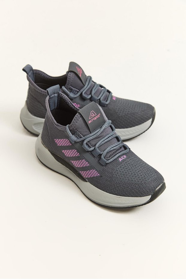 High Sole Lace-Up Sports Shoes Smoked