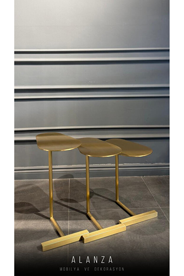 Velur 3lü yan sehpa - 1