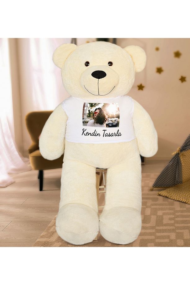 180 cm Dev Tatlım Peluş Ayıcık – Yerli Üretim, Tişörtlü Sevimli Tasarım - 1